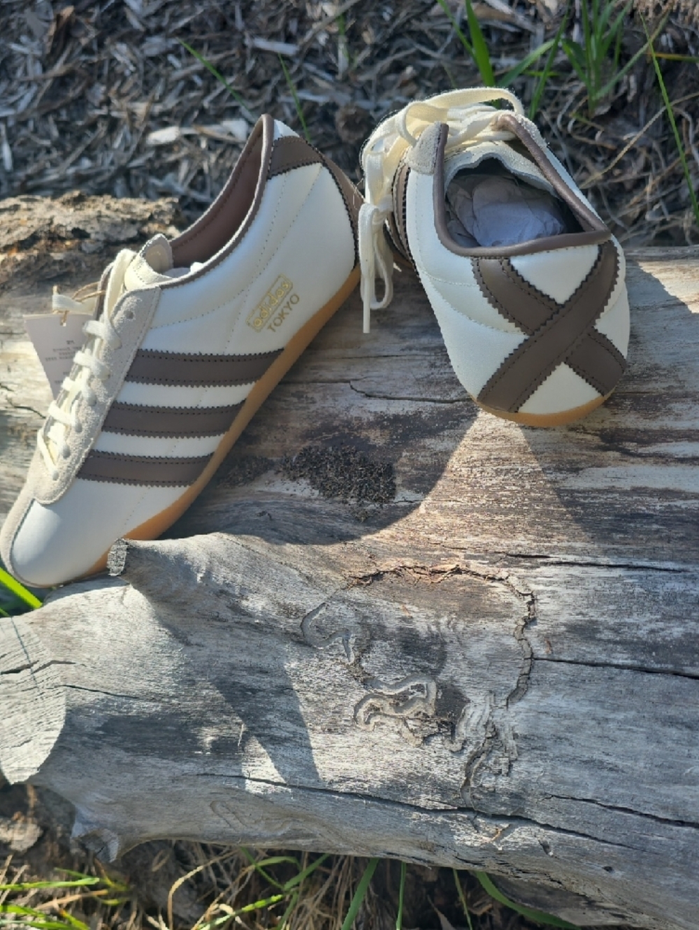 adidas Tokyo W Cream with Brown Three-Stripes Sneakers Size  W 8.5 - Picture 4 of 6